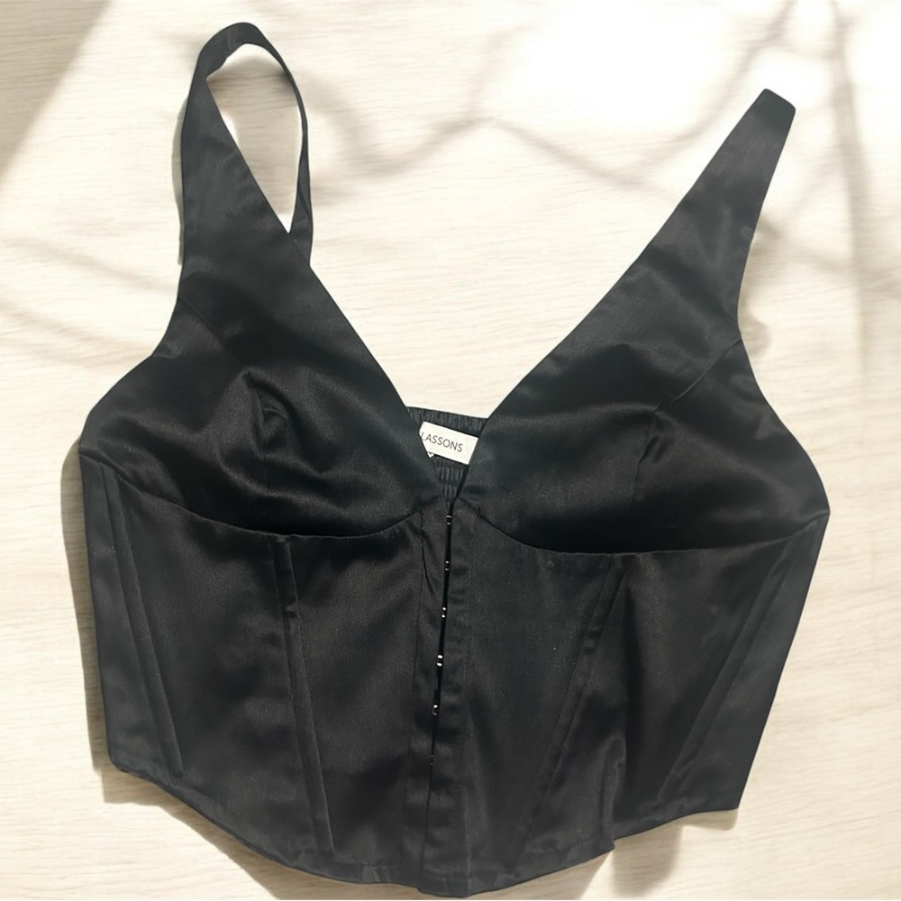 Glassons Black Satin Top